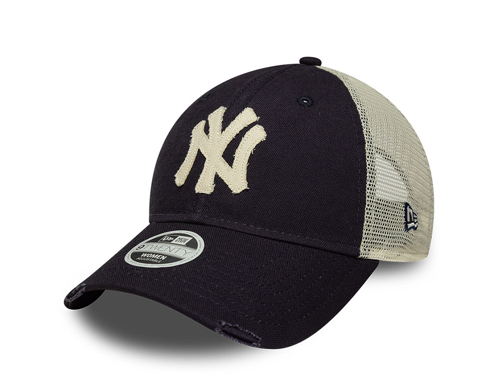 New Era New York Yankees Distressed Navy Edition 9Twenty Womens Trucker Strapback Casquette