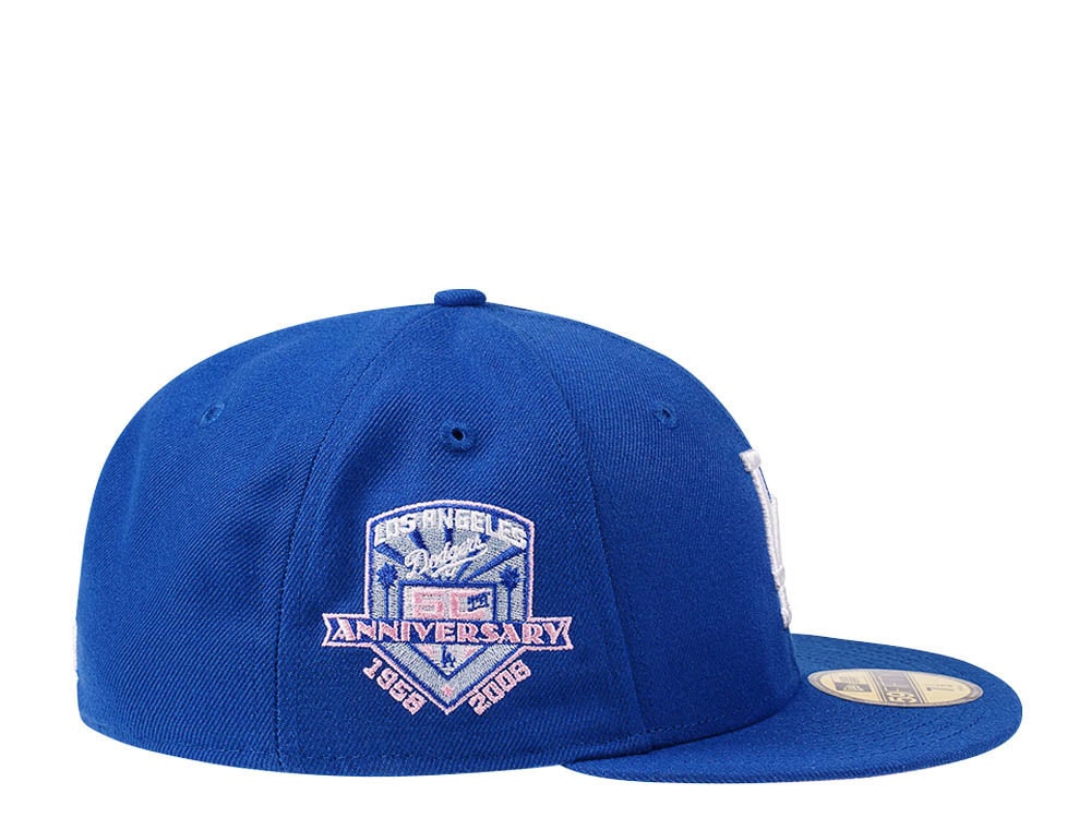 New Era Los Angeles Dodgers 50th Anniversary Bright Blue and Pink Edition 59Fifty Fitted Casquette