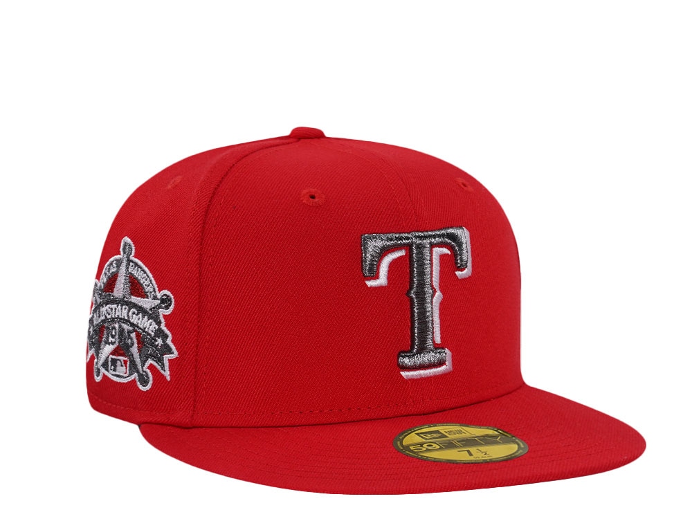 New Era Texas Rangers All Star Game 1995 Liquid Metal Red Edition 59Fifty Fitted Casquette