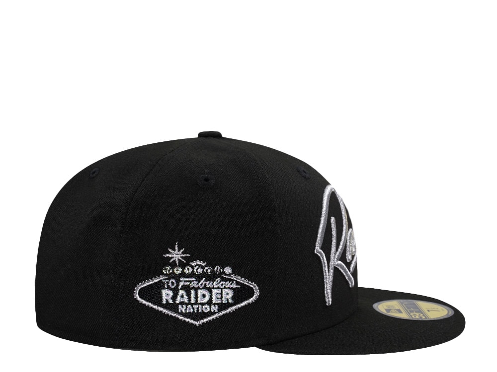 New Era Las Vegas Raiders Script Metallic Black Prime Edition 59Fifty Fitted Casquette