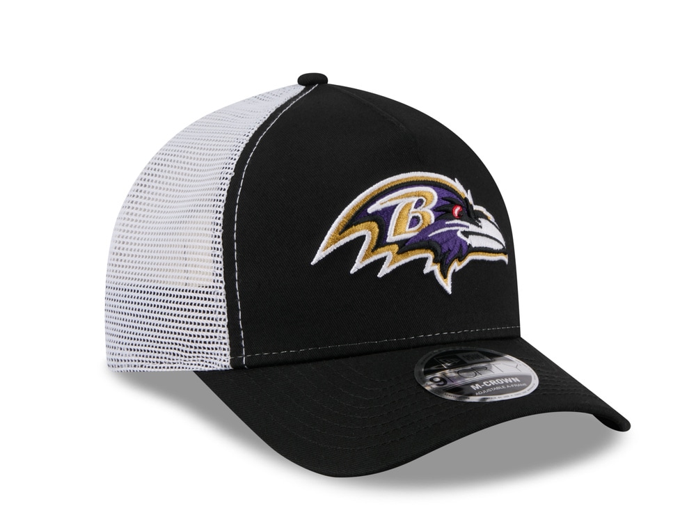 New Era Baltimore Ravens Official Team Color Edition 9Forty M Crown A Frame Trucker Snapback Casquette