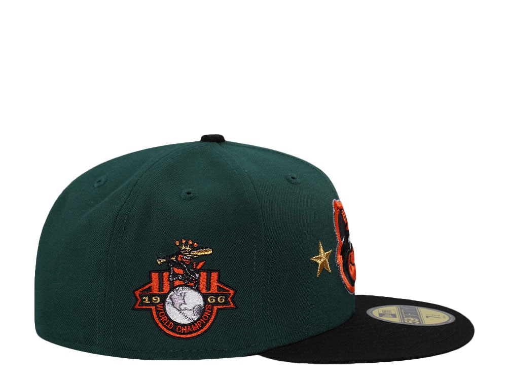 New Era Baltimore Orioles World Series Champions 1966 Dark Green Two Tone Edition 59Fifty Fitted Casquette