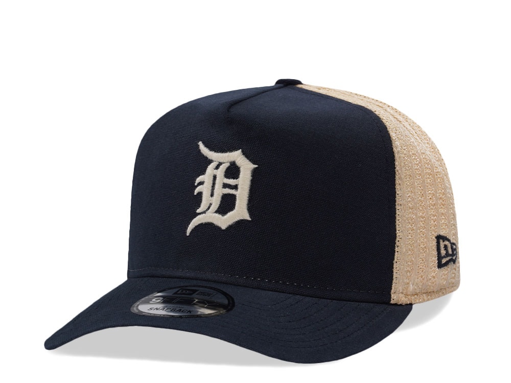 New Era Detroit Tigers Grained Navy Edition 9Fifty Trucker A Frame Snapback Casquette