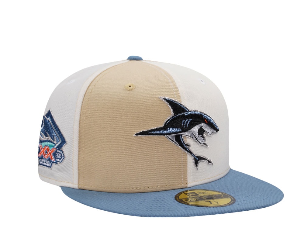 New Era San Jose Sharks 20th Anniversary Pinwheel Beige Two Tone Edition 59Fifty Fitted Casquette