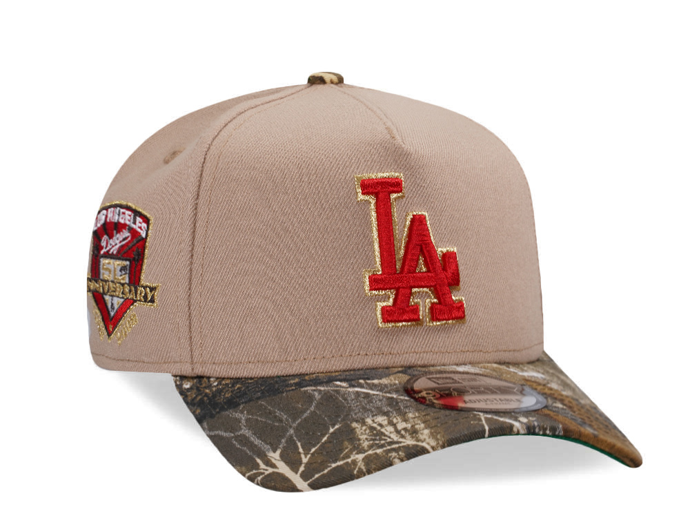 New Era Los Angeles Dodgers 50th Anniversary Camel Realtree Edition 9Forty A Frame Snapback Casquette