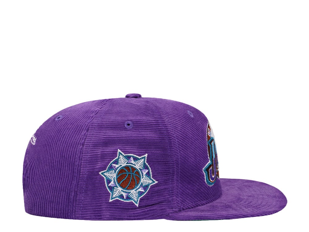 Mitchell & Ness Utah Jazz Purple Cord Hardwood Classic Snapback Casquette