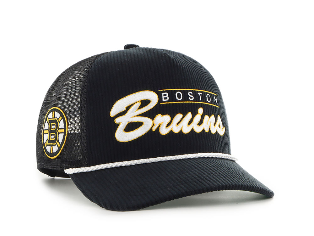 47Brand Boston Bruins Black Double Header Edition Trucker Hitch Snapback Casquette