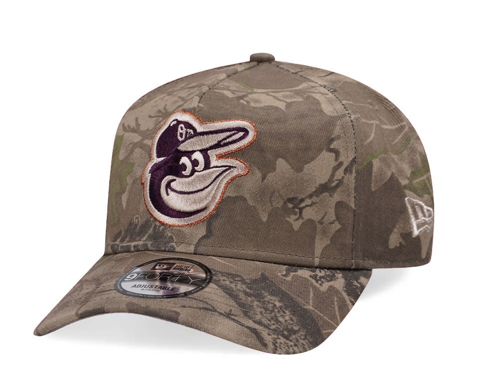 New Era Baltimore Orioles Leaf Camo Copper 9Forty A Frame Snapback Casquette