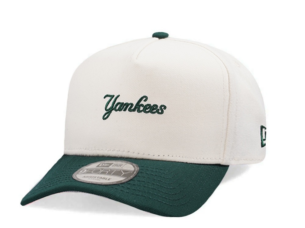 New Era New York Yankees Micro Script Chrome Two Tone Edition 9Forty A Frame Snapback Casquette