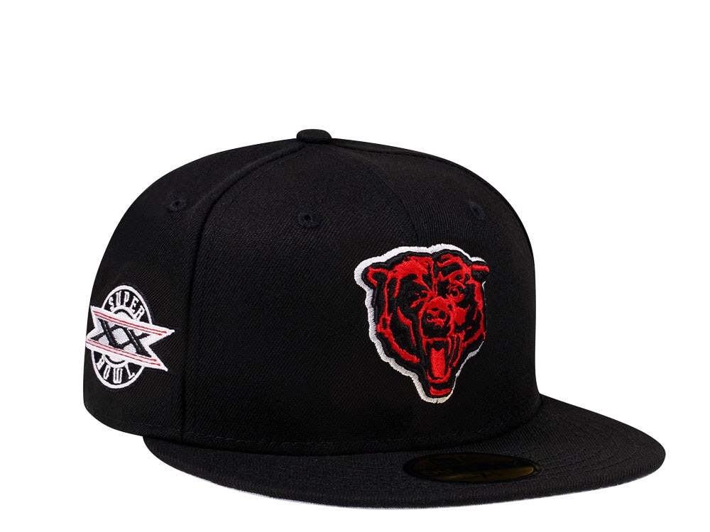 New Era Chicago Bears Super Bowl XX Black Crimson Collection 59Fifty Fitted Casquette