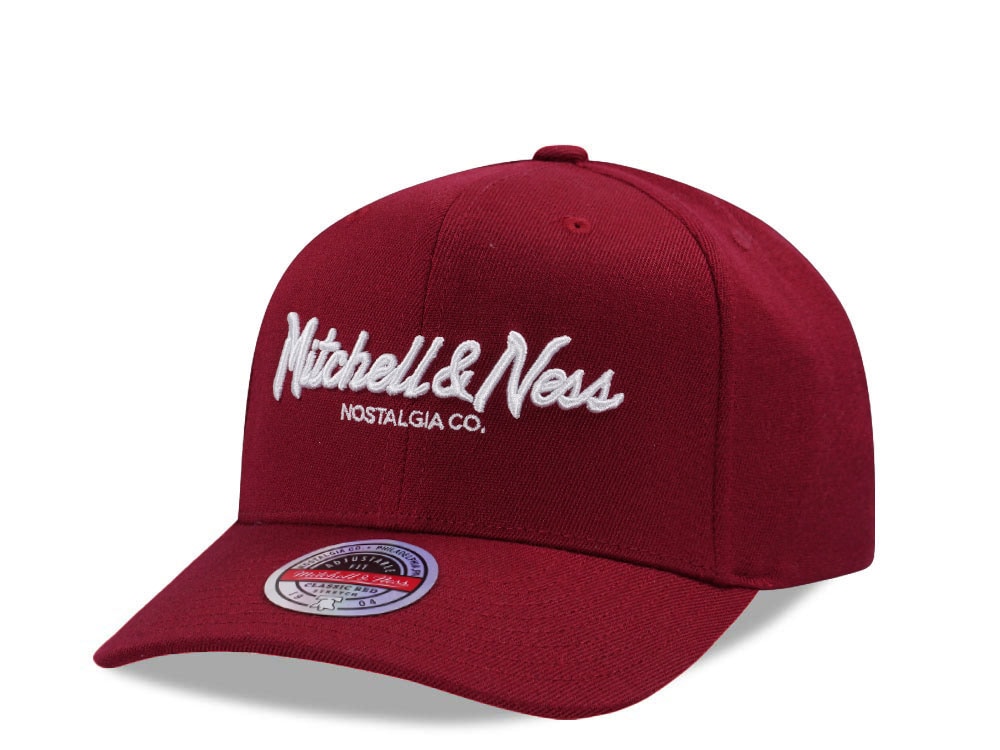 Mitchell & Ness Pinscript Maroon Classic Red Stretch Snapback Casquette