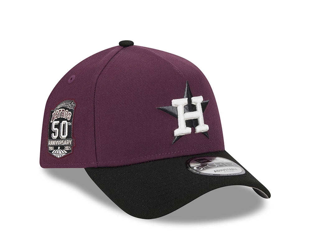New Era Houston Astros 50th Anniversary Two Tone Plum 9Forty A Frame Snapback Casquette