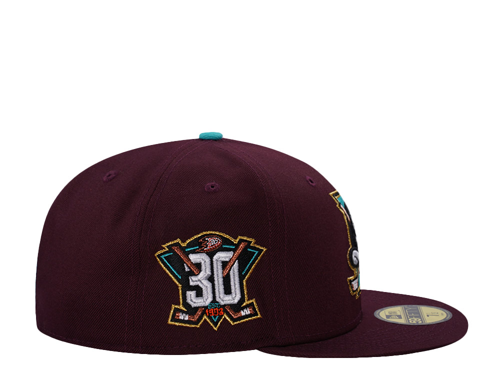 New Era Anaheim Ducks 30th Anniversary Maroon Prime Edition 59Fifty Fitted Casquette