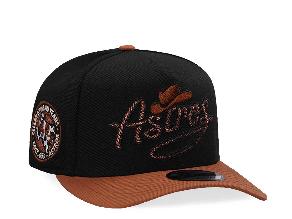 New Era Houston Astros 40th Anniversary Lasso Black Two Tone Edition 9Fifty A Frame Snapback Casquette