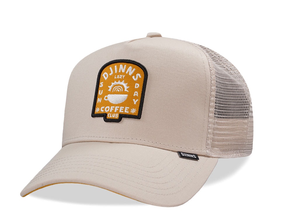 Djinns Lazy Sunday Coffee Club Khaki Trucker Snapback Casquette