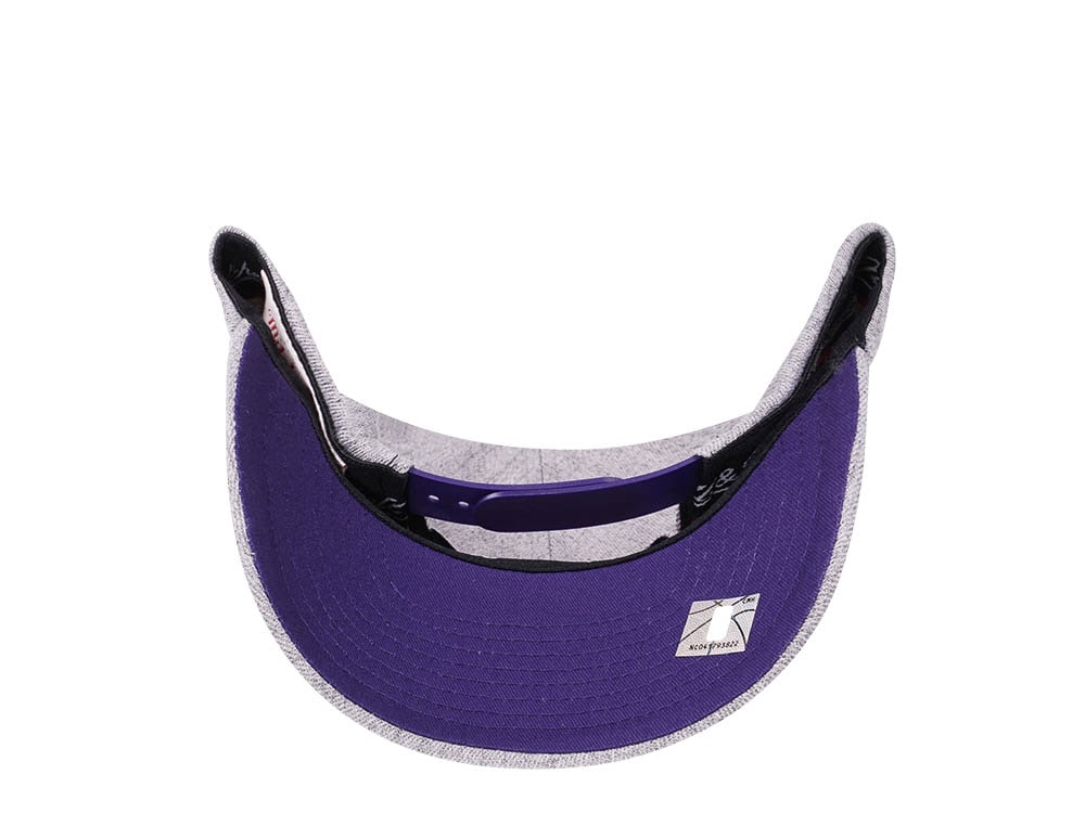 Mitchell & Ness Los Angeles Lakers Heather Gray Red Line Solid Flex Snapback Casquette