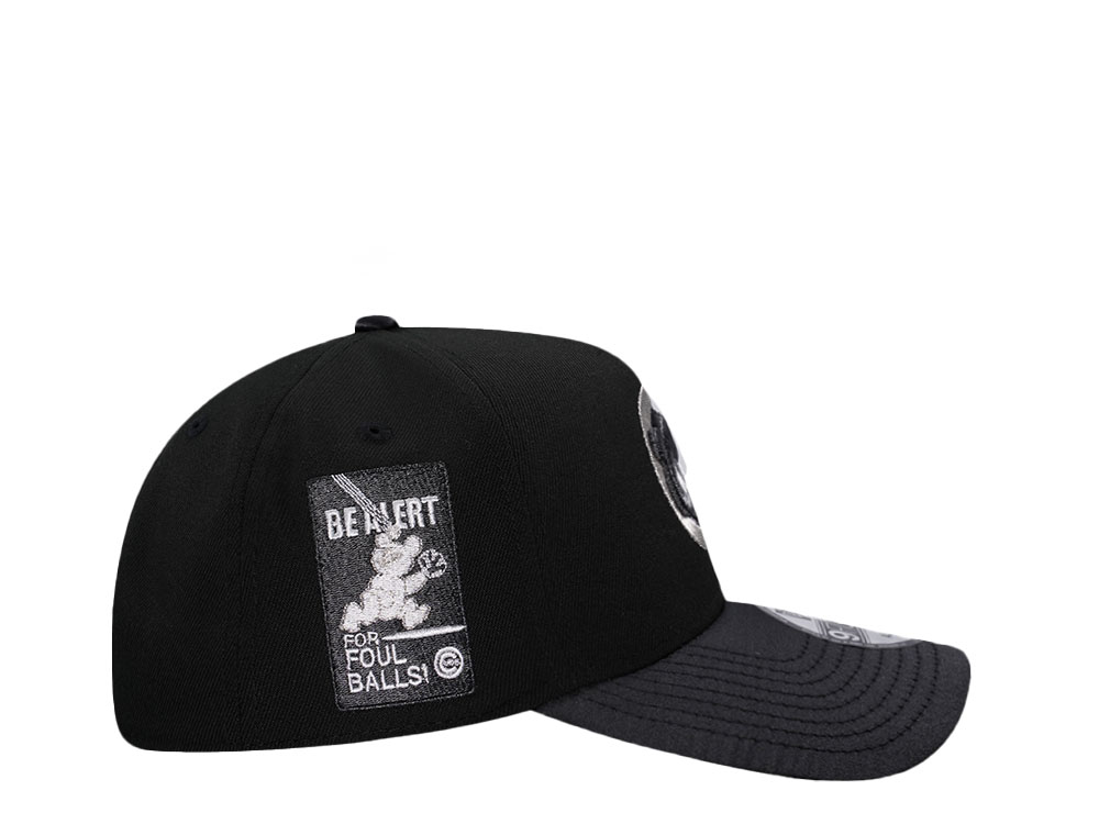 New Era Chicago Cubs Black Satin 9Forty A Frame Snapback Casquette