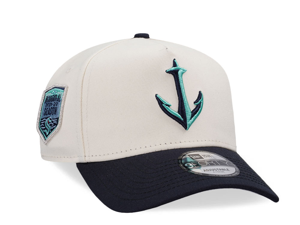 New Era Seattle Kraken Inaugural Season Chrome Two Tone Edition 9Forty A Frame Snapback Casquette