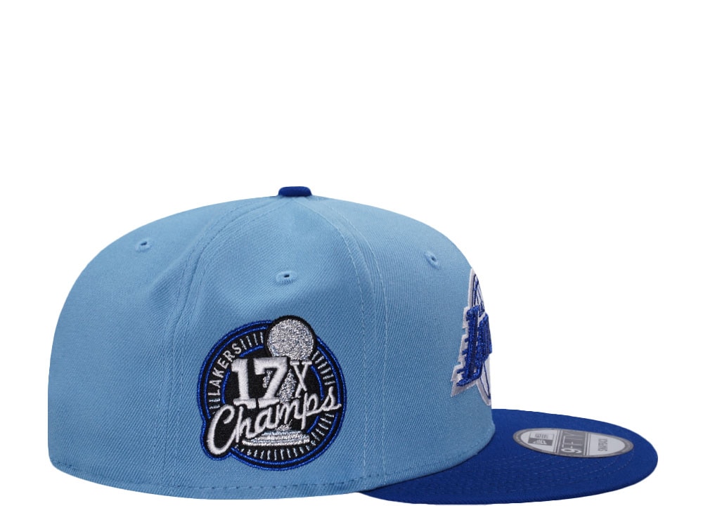 New Era Los Angeles Lakers 17x Champs Sky Blue Two Tone Edition 9Fifty Snapback Casquette