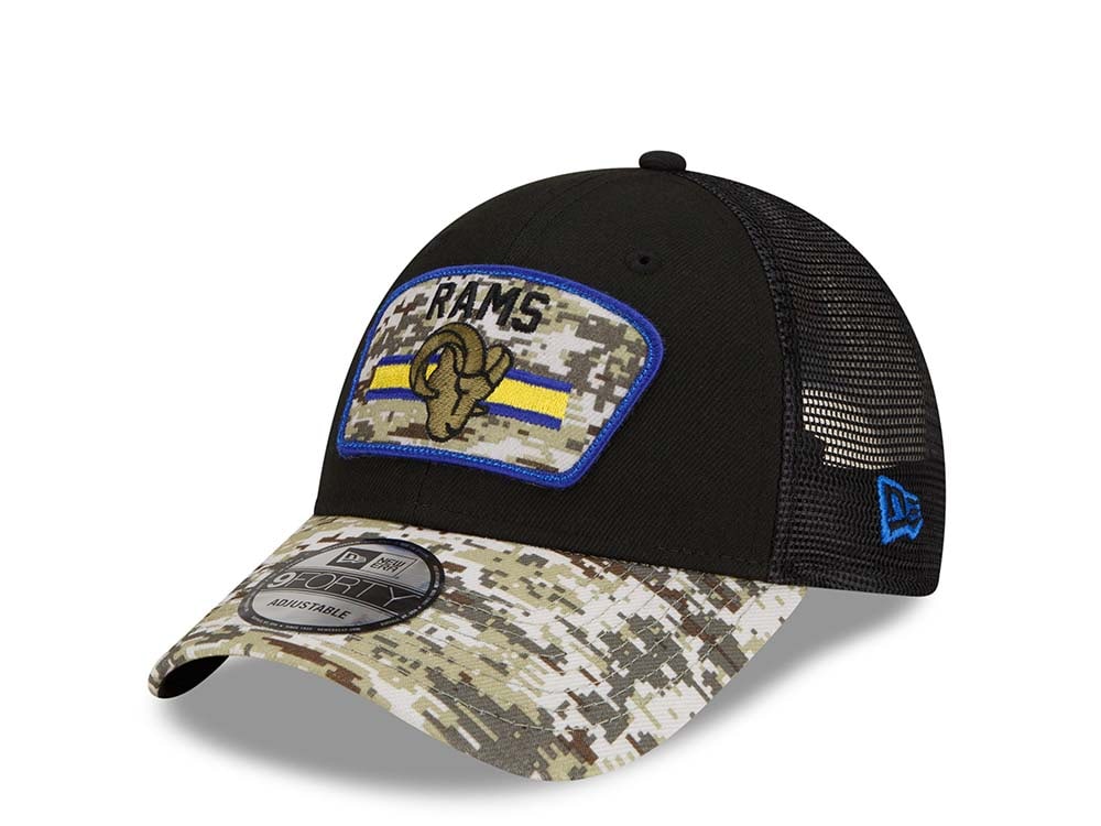 New Era Los Angeles Rams Salute to Service 21 9Forty Trucker Snapback Casquette