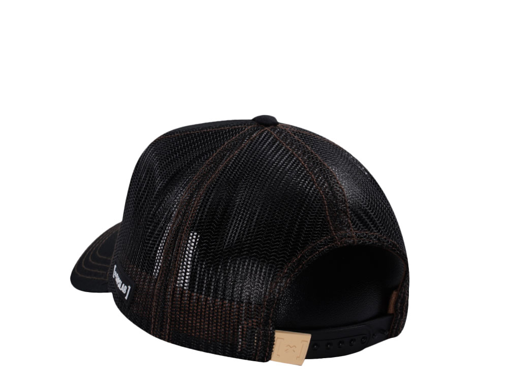 Capslab One Piece Square Patch Luffy Black Brown Trucker Snapback Casquette
