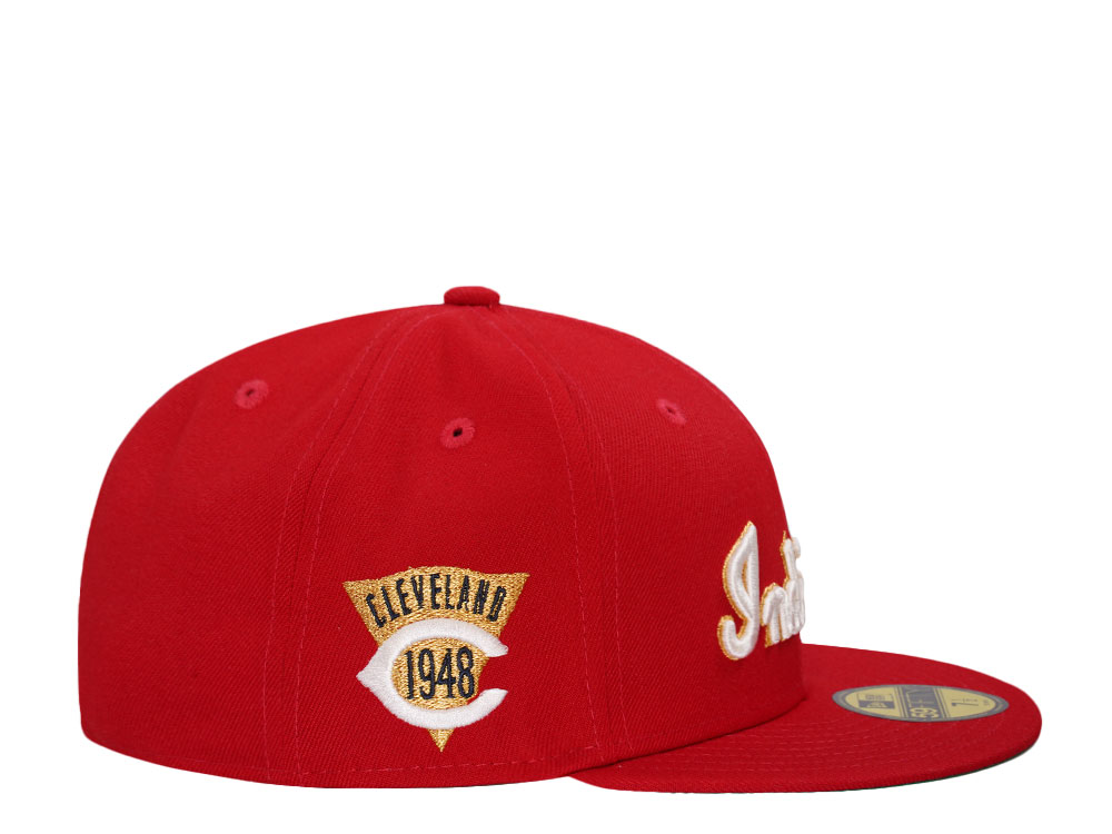 New Era Cleveland Indians 1948 Scarlet Red Throwback Edition 59Fifty Fitted Casquette