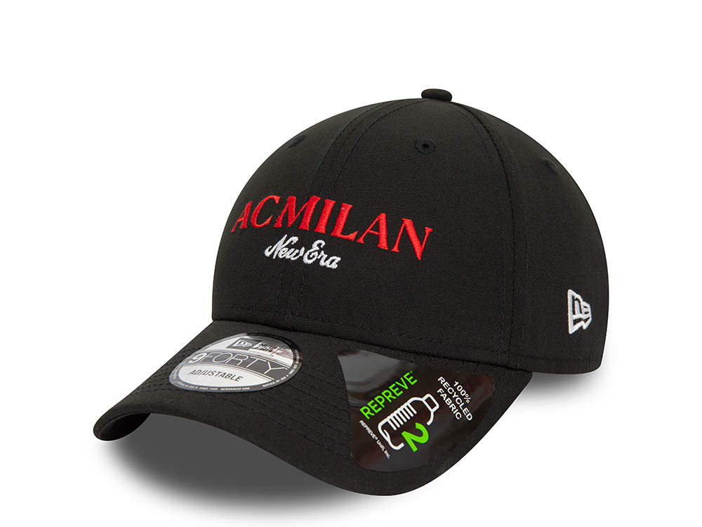 New Era Repreve AC Milan Black 9Forty Strapback Casquette