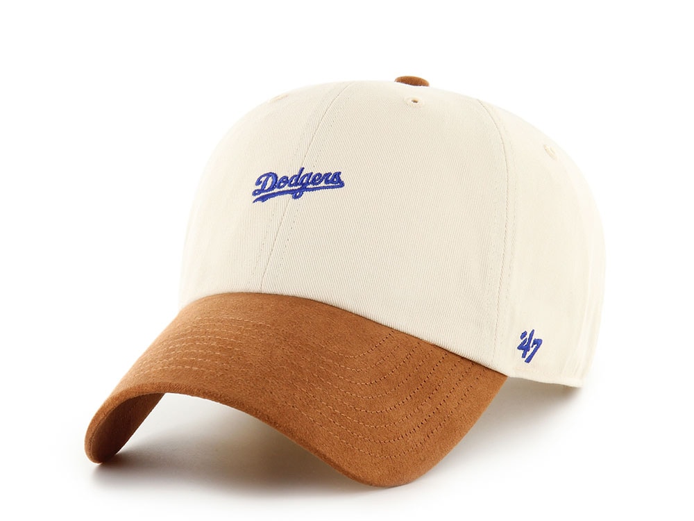 47 Brand Los Angeles Dodgers Script Suede Visor Natural Clean Up Strapback Casquette