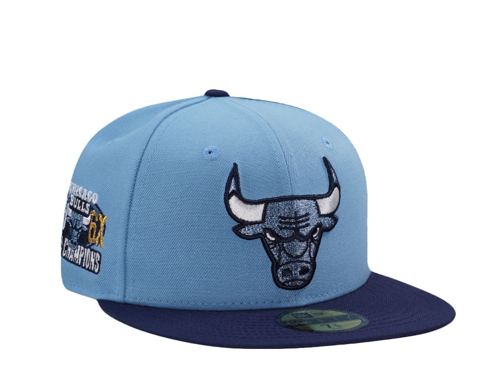 New Era Chicago Bulls 6x NBA Champion Sky Blue Two Tone Edition 59Fifty Fitted Casquette
