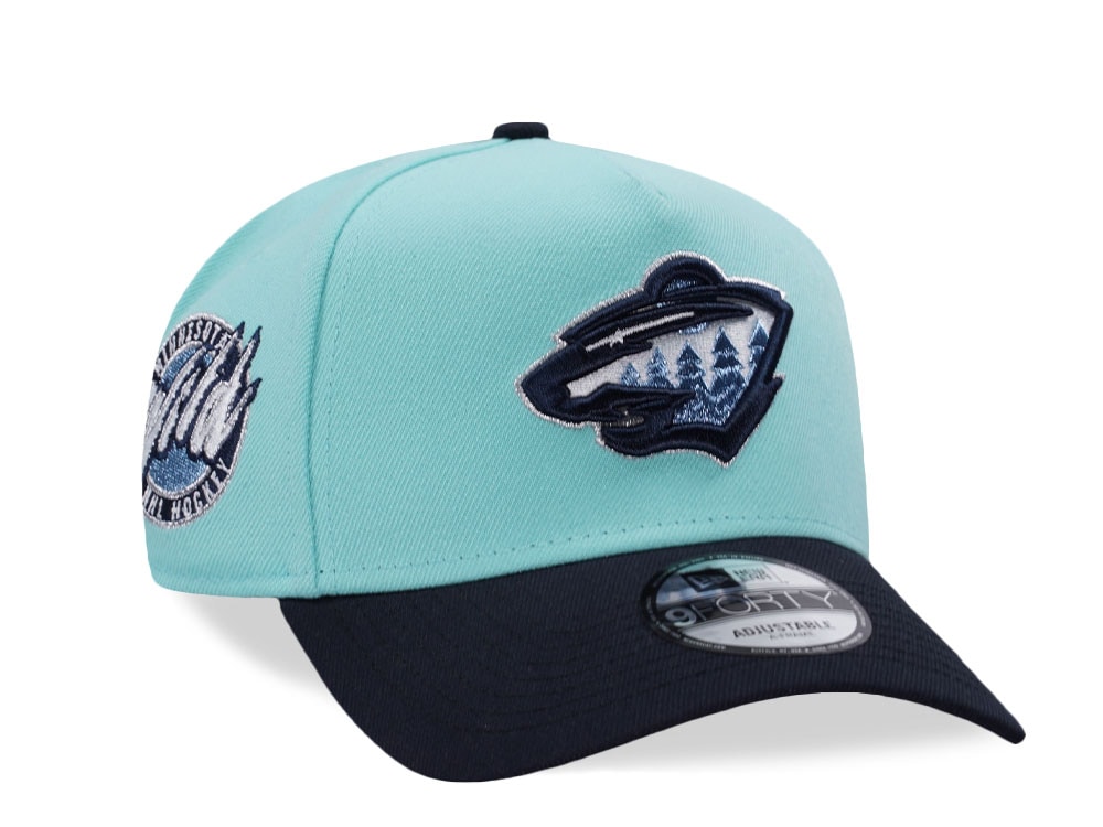 New Era Minnesota Wild NHL Hockey Tint Blue Two Tone Edition 9Forty A Frame Snapback Casquette