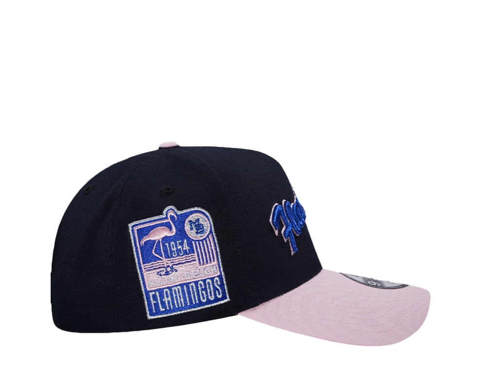 New Era Miami Beach Flamingos 1954 Navy Pink Two Tone 9Forty A Frame Snapback Casquette