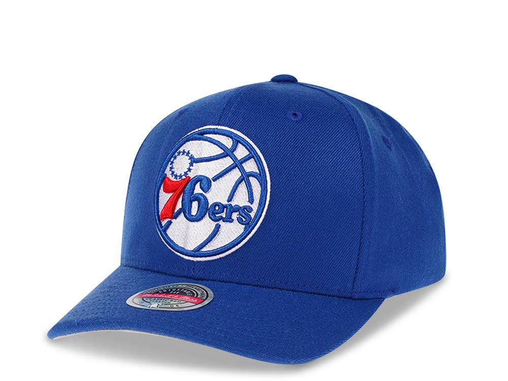 Mitchell & Ness Philadelphia 76ers Team Ground Red Line Solid Flex Blue Snapback Casquette