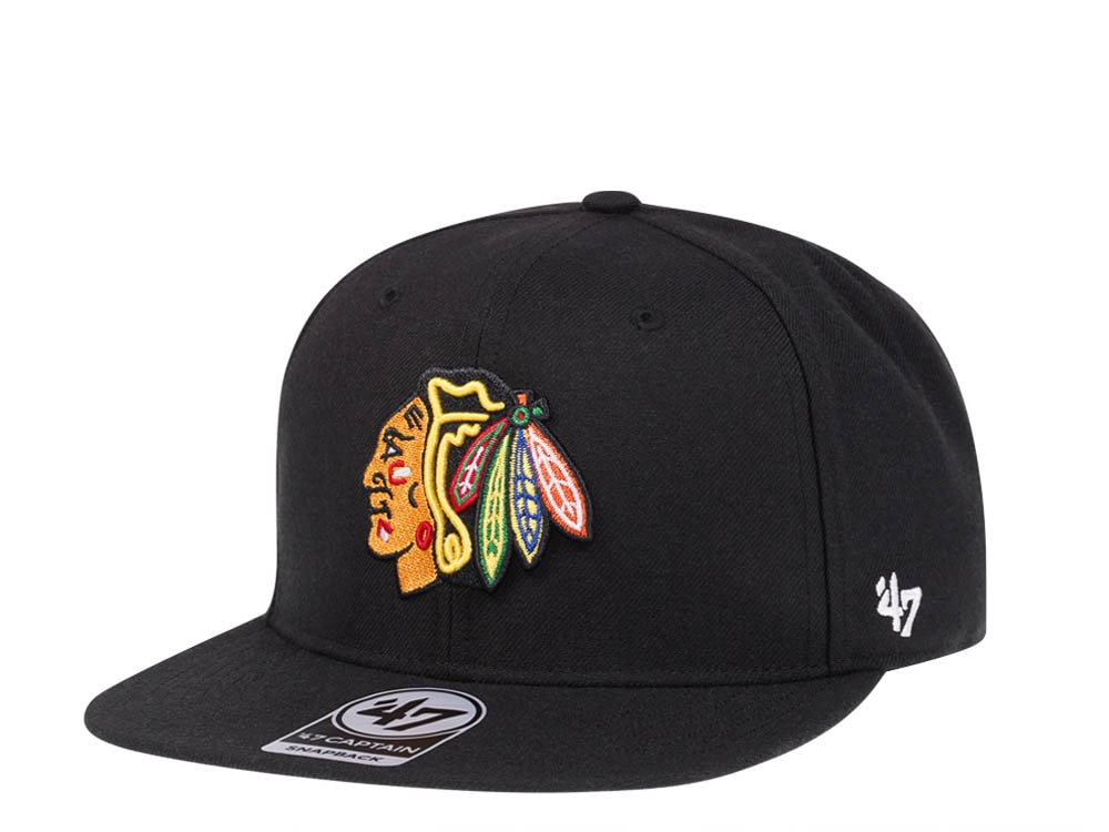 47Brand Chicago Blackhawks No Shot Black Captain Snapback Casquette