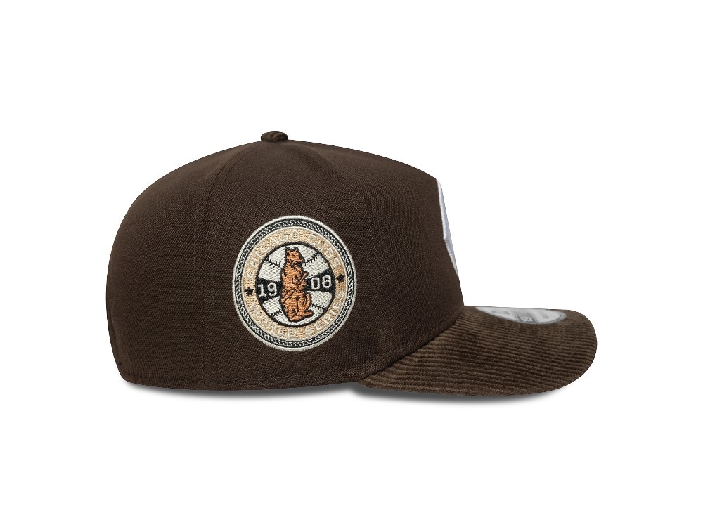 New Era Chicago Cubs Cooperstown Brown Cord Visor 19Twenty Snapback Casquette