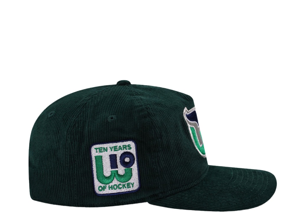 New Era Hartford Whalers 10th Anniversary Dark Green Corduroy Edition 19Twenty Snapback Casquette