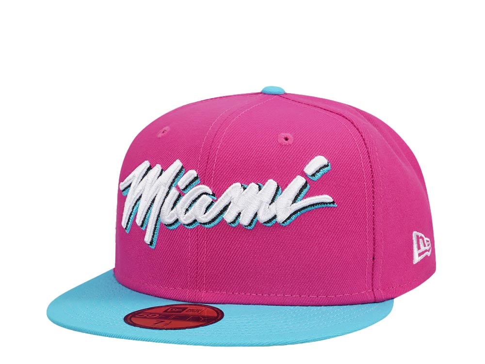 New Era Miami Heat City Beetroot Two Tone Edition 59Fifty Fitted Casquette