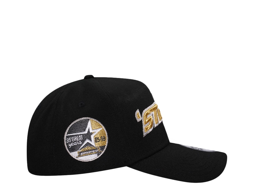 New Era Houston Astros 35th Anniversary Black Gold 9Forty A Frame Snapback Casquette
