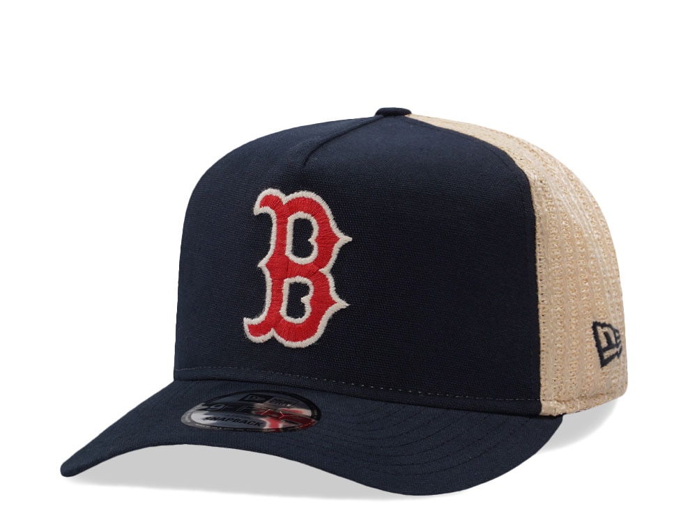 New Era Boston Red Sox Grained Navy Edition 9Fifty Trucker A Frame Snapback Casquette