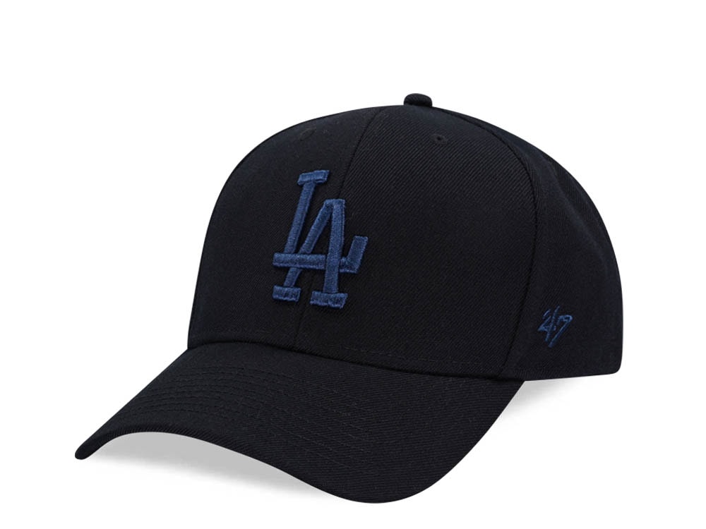 47Brand Los Angeles Dodgers Black Navy Black MVP Snapback Casquette