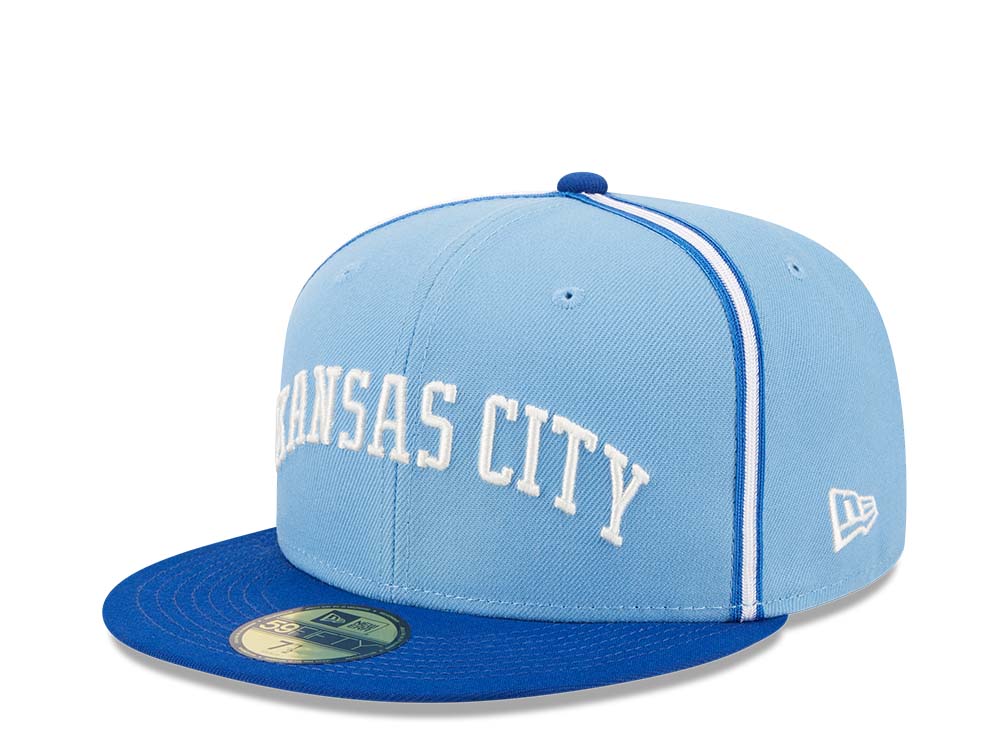 New Era Kansas City Royals Powder Blues Sky Throwback Edition 59Fifty Fitted Casquette