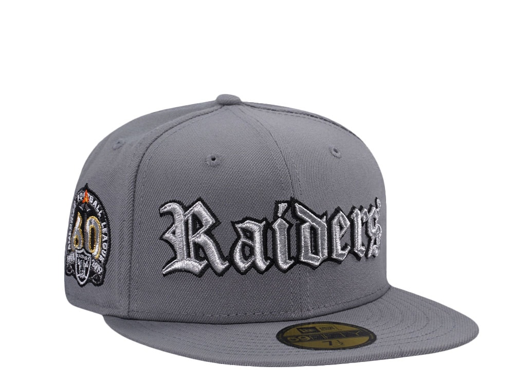 New Era Las Vegas Raiders 60th Anniversary Metallic Gray Prime Edition 59Fifty Fitted Casquette