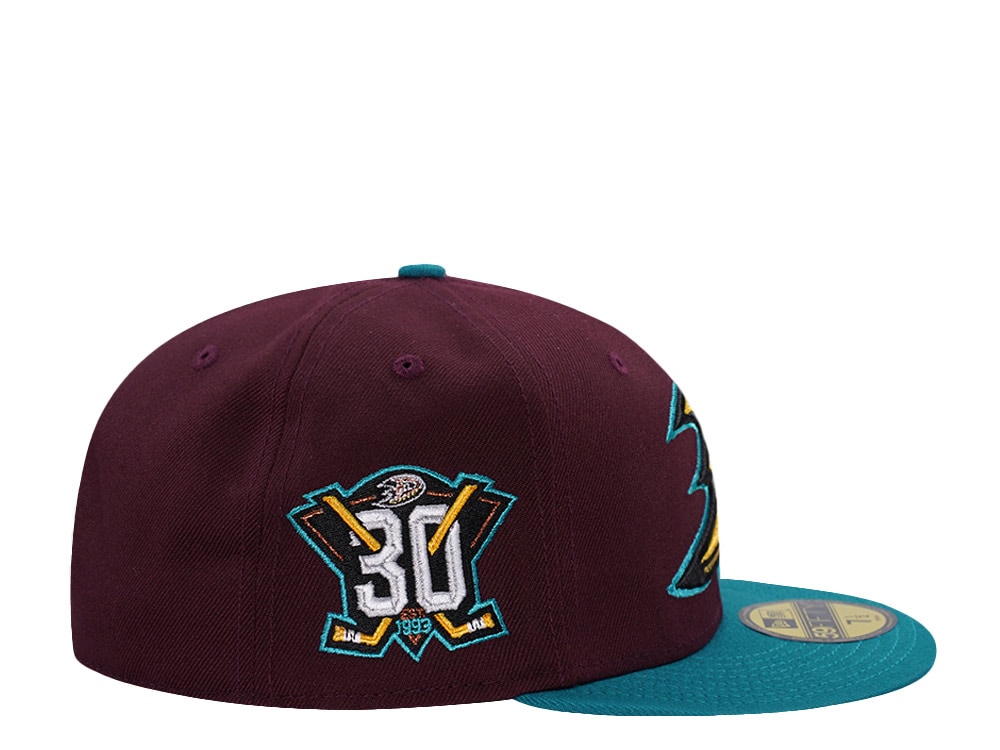 New Era Anaheim Ducks 30th Anniversary Maroon Two Tone Edition 59Fifty Fitted Casquette