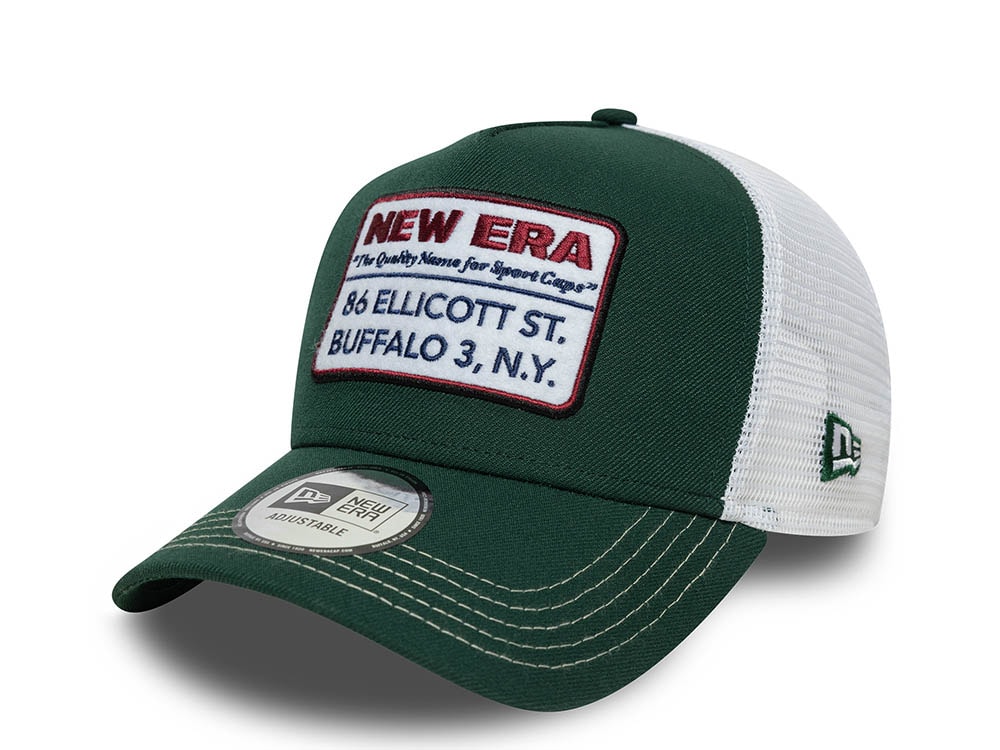 New Era Patch Dark Green 9Forty A Frame Trucker Snapback Casquette