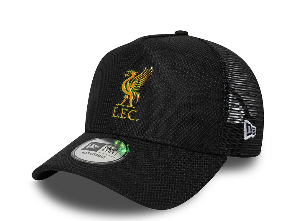 New Era Liverpool Fc Iridescent Logo Black Prime Edition 9Forty A Frame Trucker Snapback Casquette