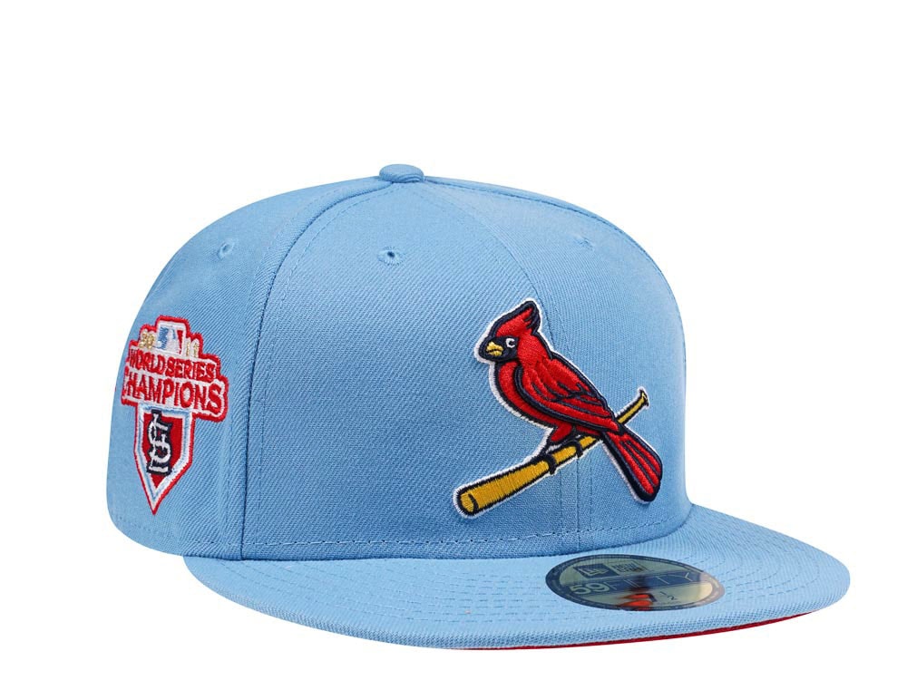New Era St. Louis Cardinals World Series Champions 2011 Sky Blue and Red Edition 59Fifty Fitted Casquette