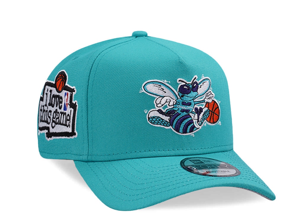 New Era Charlotte Hornets Love this Game Teal Prime Edition 9Forty A Frame Snapback Casquette