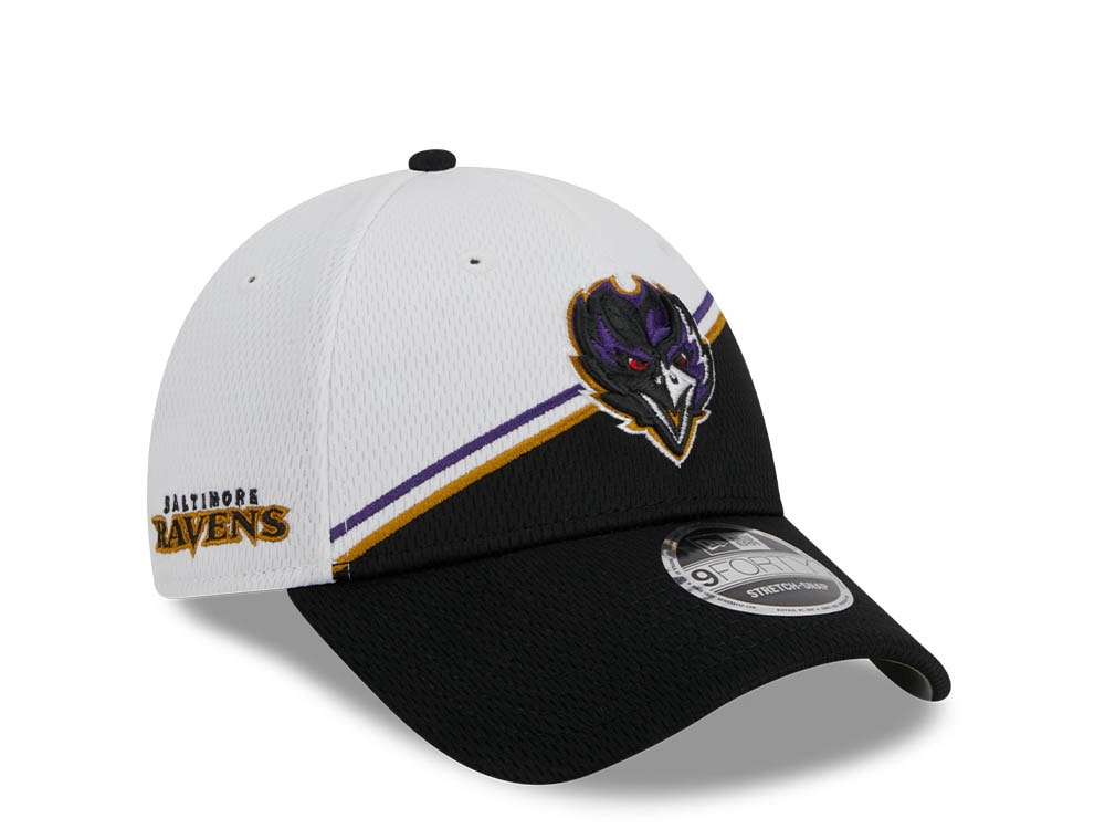 New Era Baltimore Ravens NFL Sideline 2023 Black White  9Forty Snapback Casquette