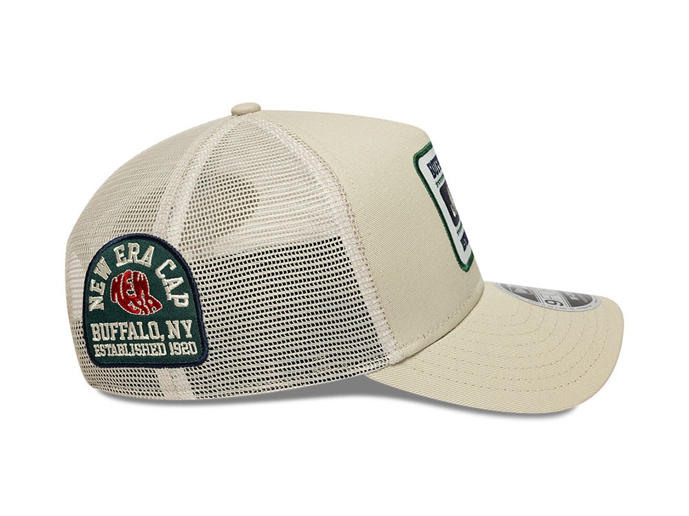 New Era Multi Patch Beige 9Forty M Crown A Frame Snapback Casquette