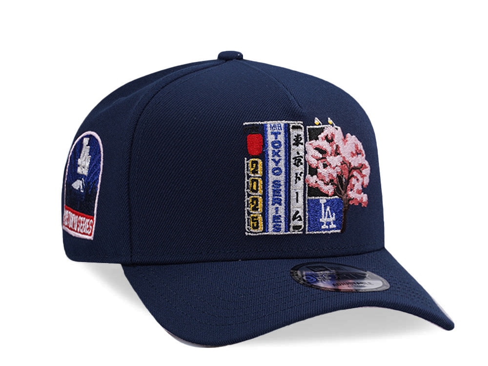 New Era Los Angeles Dodgers Tokyo Series 2025 Ocean Blue Prime Edition 9Forty A Frame Snapback Casquette