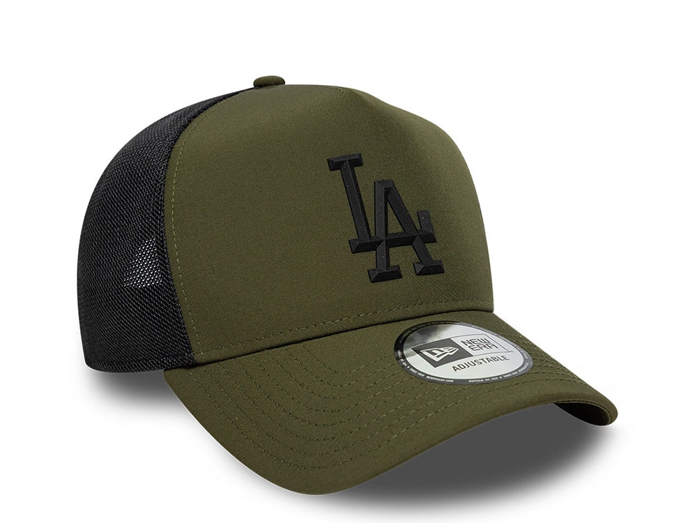 New Era Los Angeles Dodgers Olive Edition 9Forty A Frame Trucker Snapback Casquette